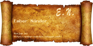Ember Nándor névjegykártya